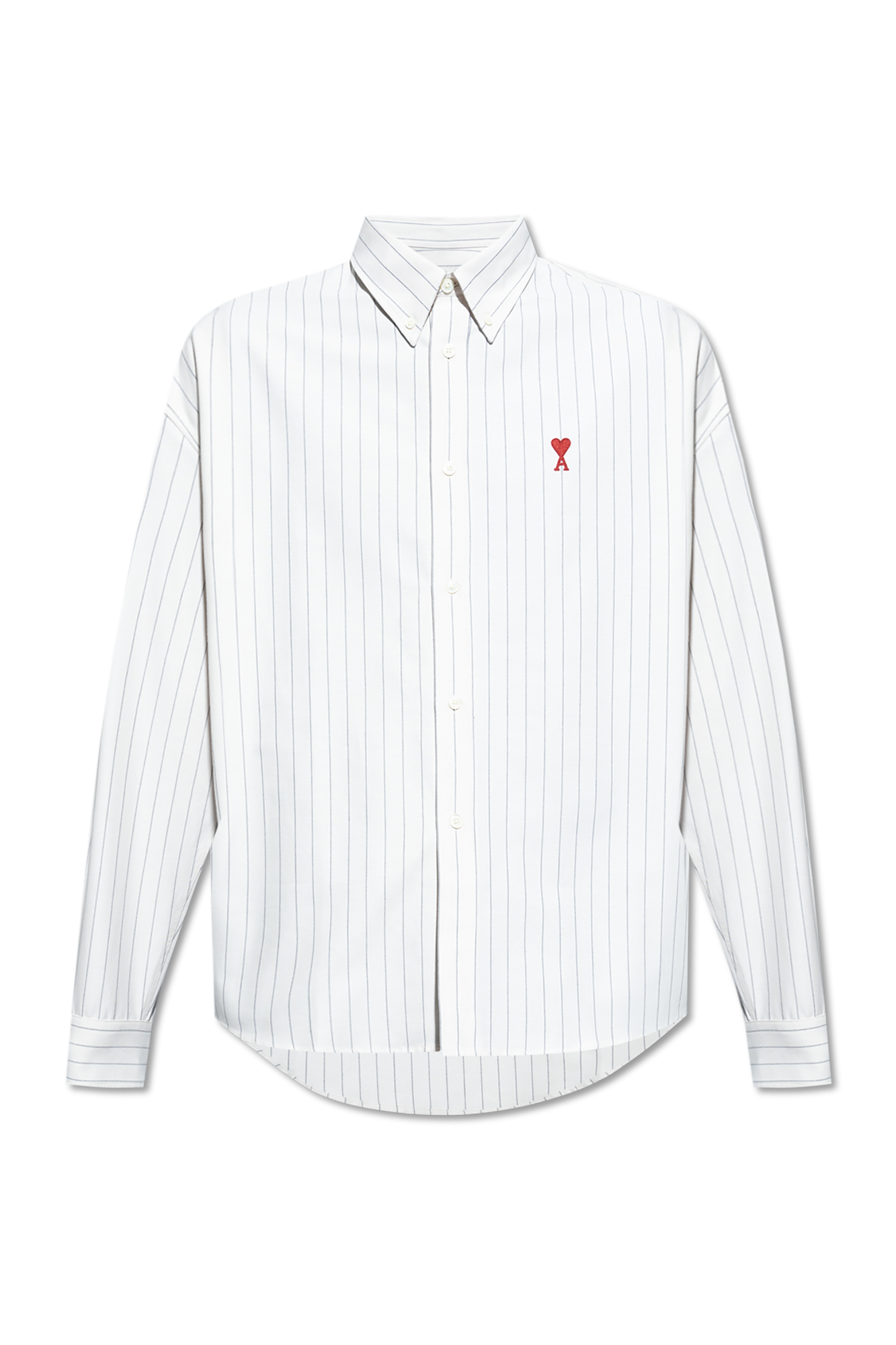 Cream Striped pattern shirt by Ami Alexandre Mattiussi Ami